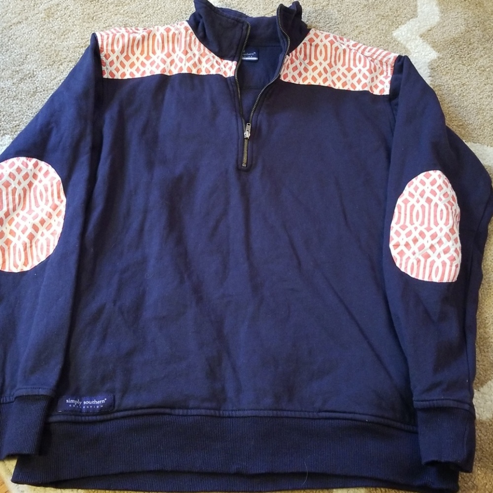 Simply Southern Navy Blue Sweatshirt Jacket XS